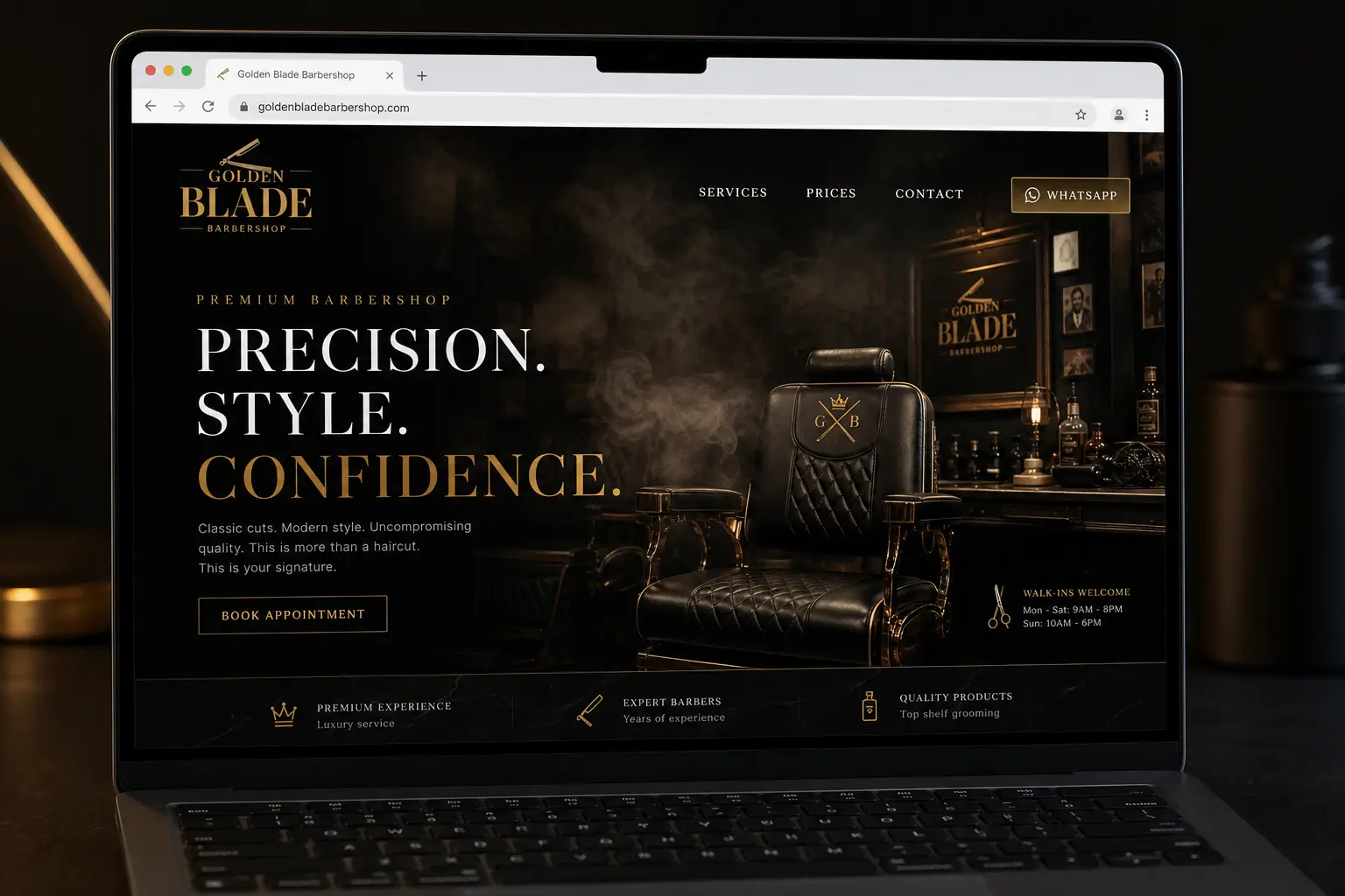 Golden Blade — Penumbra Digital Studio web tasarım örneği