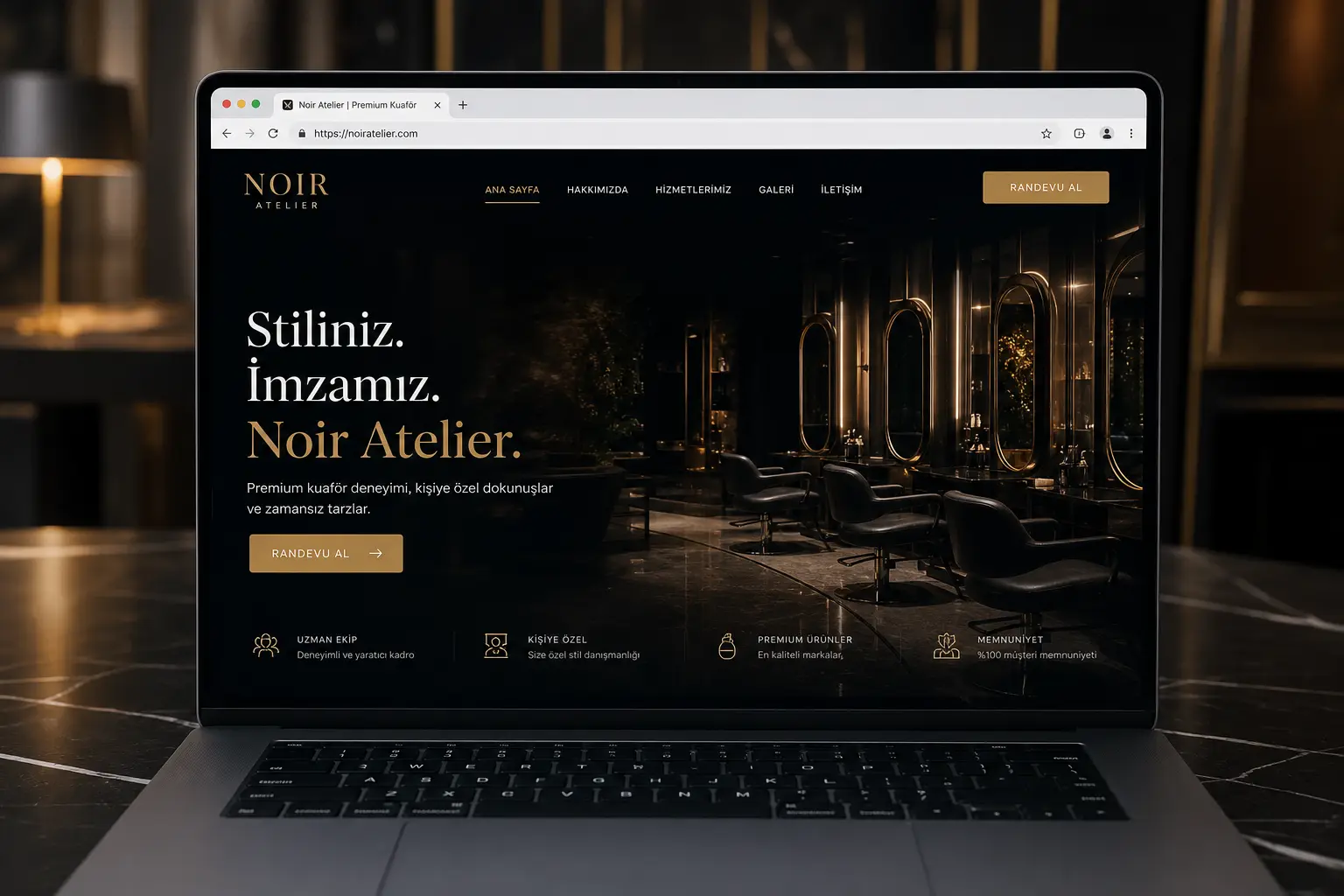 Noir Atelier — Penumbra Digital Studio web tasarım örneği